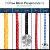 Paracord Planet Hollow Braid Polypropylene Rope – 3/8 Inch –