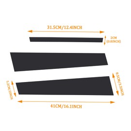TOMALL 6pcs Car Window Pillar Post Vinyl Stickers Compatible with Honda Accord Sedan 2013-2017 Auto Overlay Wrap Trim Sticker for Car Exterior Accessories Modification Decoration (Matte Black)