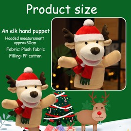 Biluer Christmas Hand Puppets, 1 x 30 cm Santa Claus Hand Puppet Cartoon Christmas Finger Plush Toy Christmas Hand Puppet Children Suitable for Storytelling and Role Play