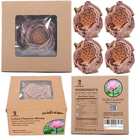 Vietnamese Blue Lotus Flower Tea Bloom, Lotus Blooming Tea Flowers, Sweet Tea Variety Pack, Caffeine Free Tea, Lotus Tea Help Improve Sleep Quality, 4 Pcs Flowers