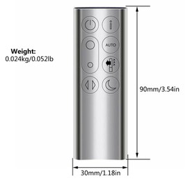 Xxtylo Genuine Remote Control 386508-01/01 for Dyson TP04 TP06 TP09 Purifier Machine, Compatible 969154-06, 969154-05, 969154-16, 969154-13, 969154-22, Silver