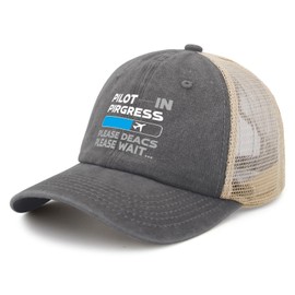 Pilot in Progress Trucker Hat Women Vintage Mesh Hat for Summer