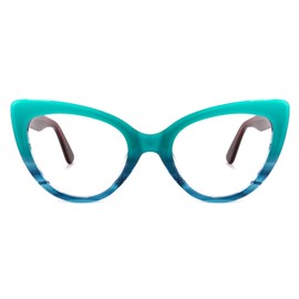 Zeelool Women's Stylish Cat Eye Blue Light Blocking Glasses 100% UV400 Protection Claudette ZOA01968-05 Blue-Green