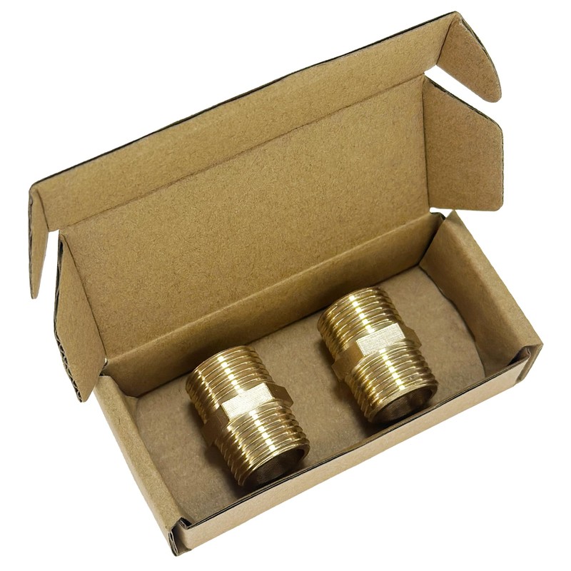 2 PCS 1/2" Male BSP Thread Brass Pipe Connector
