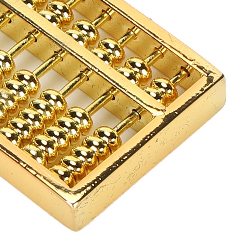 Chinese Mini Brass Abacus 9 Speed Educational Maths Calculator Tool