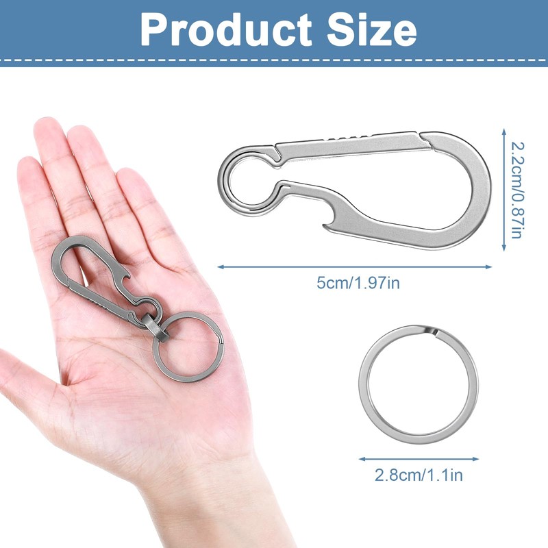 WJIAAA Key Chain Clip Titanium Carabiner Keychain,Quick Release Heavy Duty
