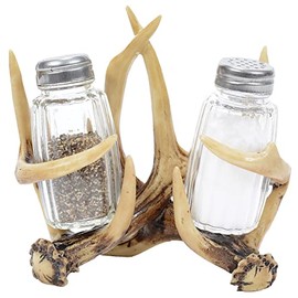 BLACK FOREST DECOR Antler Rack Salt & Pepper Shaker Set
