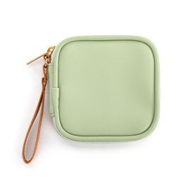 DEMDACO Electronic Accessories Tech Pouch Carry Case Travel Organizer for Cables Chargers and Headphones 4 x 4 Inch Sage Green