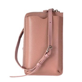 masamilk Genuine Leather Smartphone Pouch, Smartphone Shoulder Leather, Wallet Shoulder for Women, multicolor (pink / beige)