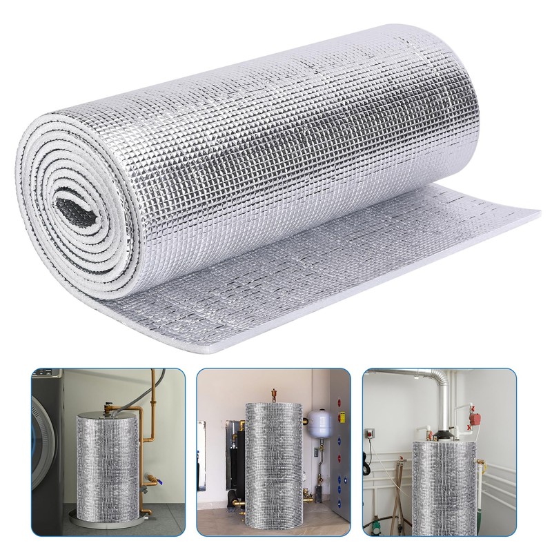 moonoom Water Heater Blanket Insulation Wrap,9.8ftx 15.7in Aluminum Foil Hot