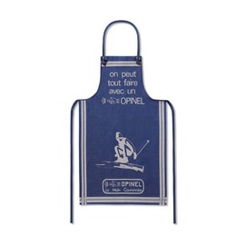 Opinel Kitchen Apron for Adults, Blue, Cotton