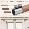 2 Pack Wood Curtain Rods, 1'' Decorative Adjustable Rustic Farmhouse