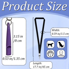 Crrynuo Dog Whistle with whistle strap, High Pitch Dog Training Whistle, Plastic Dog Whistles With Lanyard Keychain for Barking & Recall, Standardized frequency, Loud and far-reaching