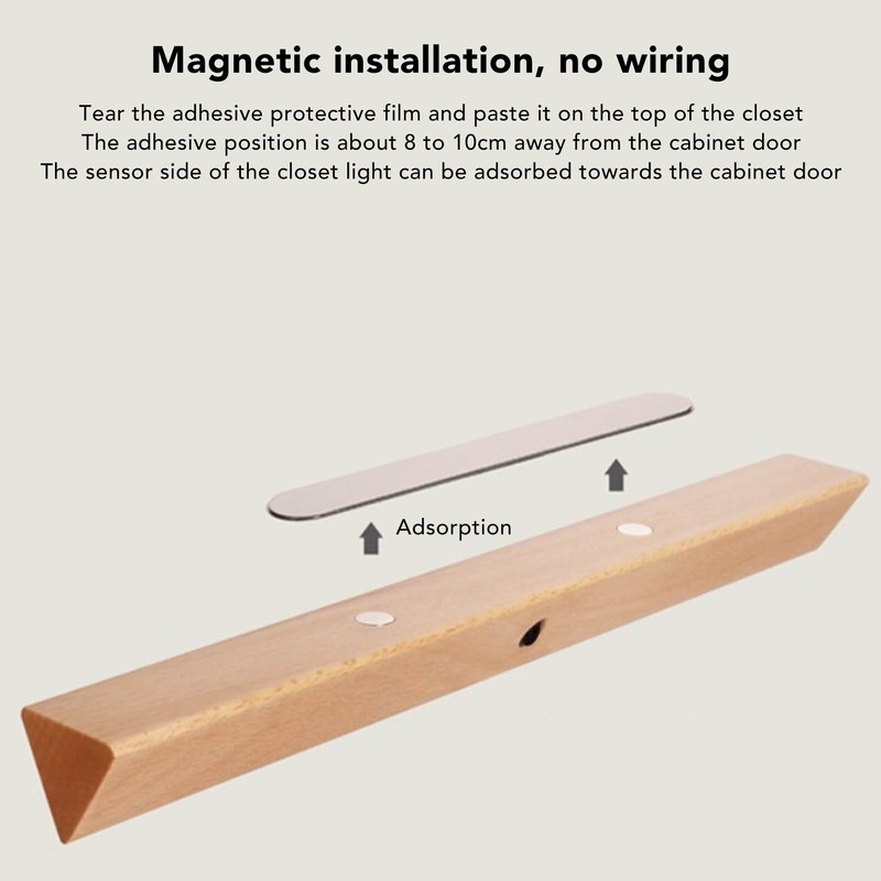 Under Cabinet Light Wooden 3000K Wireless Motion Sensor USB Rechargeable