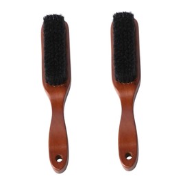 Baluue 2 Pcs Men's Styling Beard Brush Portable Wooden Handle Pig Bristles Perfect Present for Your Bearded Loved One