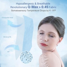 Elegear Pillowcases,2 Pack Arc-Chill Cooling Pillow Cases with Double-Side Design,Soft Breathable Pillow Cases for Hair and Skin,Queen Size (20×30 inches)Pillow Cover with Hidden Zipper,Q-MAX>0.43,Blue