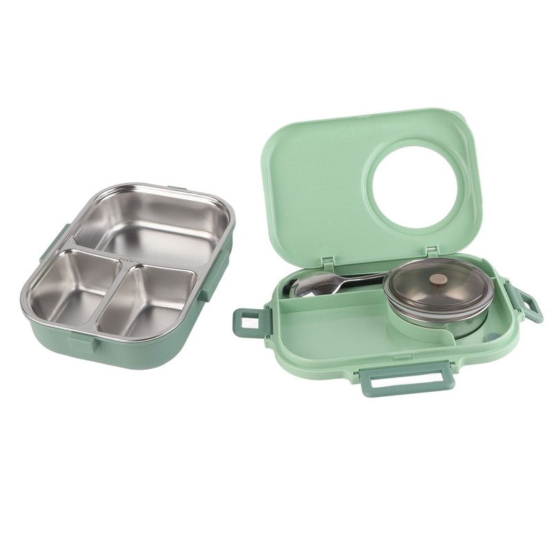 Thermal Lunch Box 1100ml Double Layer 3 Grid Design 304