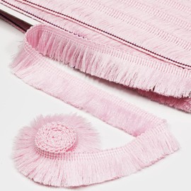 27 Yards 0.98inch, Pink Trim Fringe Trim Macrame Tassel lace Trim for Sewing Crafts Clothing, Trim Curtains Sewing Quilting Clothes Accessories Lampshade Curtain Home DIY Decoration (Light Pink)