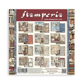 Stamperia 8" x 8" Paper Pad Vintage Library