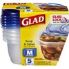 Glad Food Storage Containers, 24 oz, 5 Count