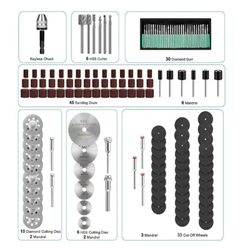146 Pcs Universal Rotary Tool Accessories Kit Electric Grinder Sander