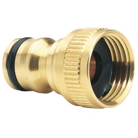 Draper 36197 Brass Garden Hose Tap Connector, 1/2", Gold