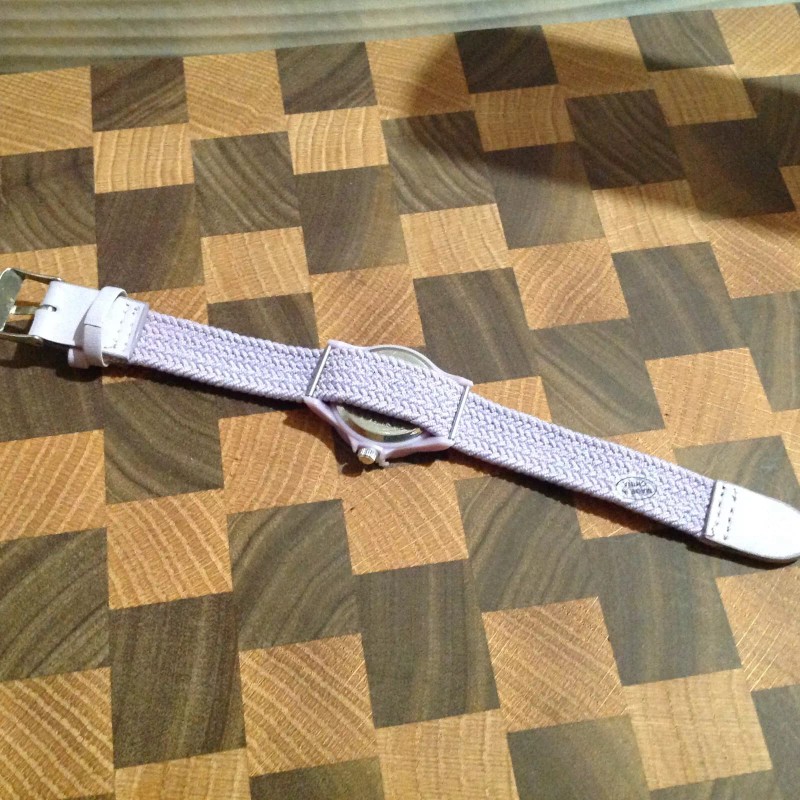 Geneva Light Purple Stretch Canvas Band Clear Rhinestones Watch Needs