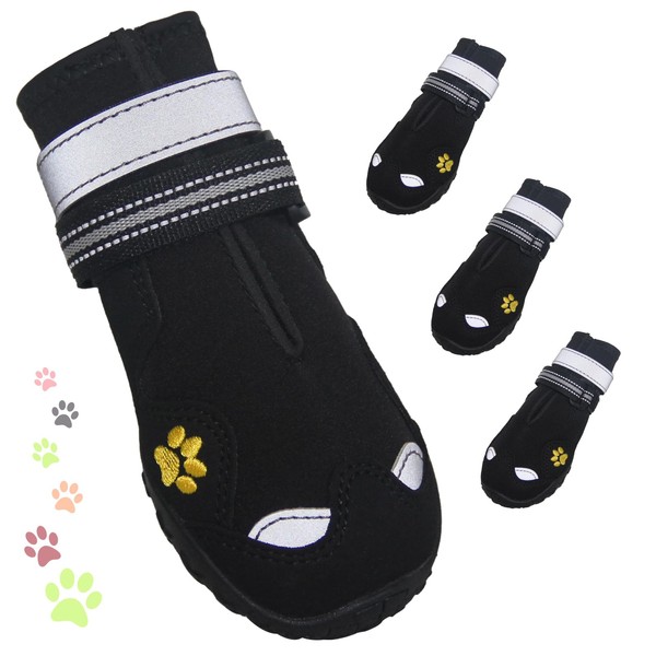 Dog Shoes, FISHOAKY Dog Shoes for Large Dogs, 360°Anti Slip
