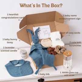 New Mom Gifts & Baby Shower Gifts for Boys, 7-Piece New Mom Gift Basket After Birth, Pregnancy Gifts for First-Time Moms, Expecting Mom - New Mom Care Package After Baby, Postpartum Gifts for Mom