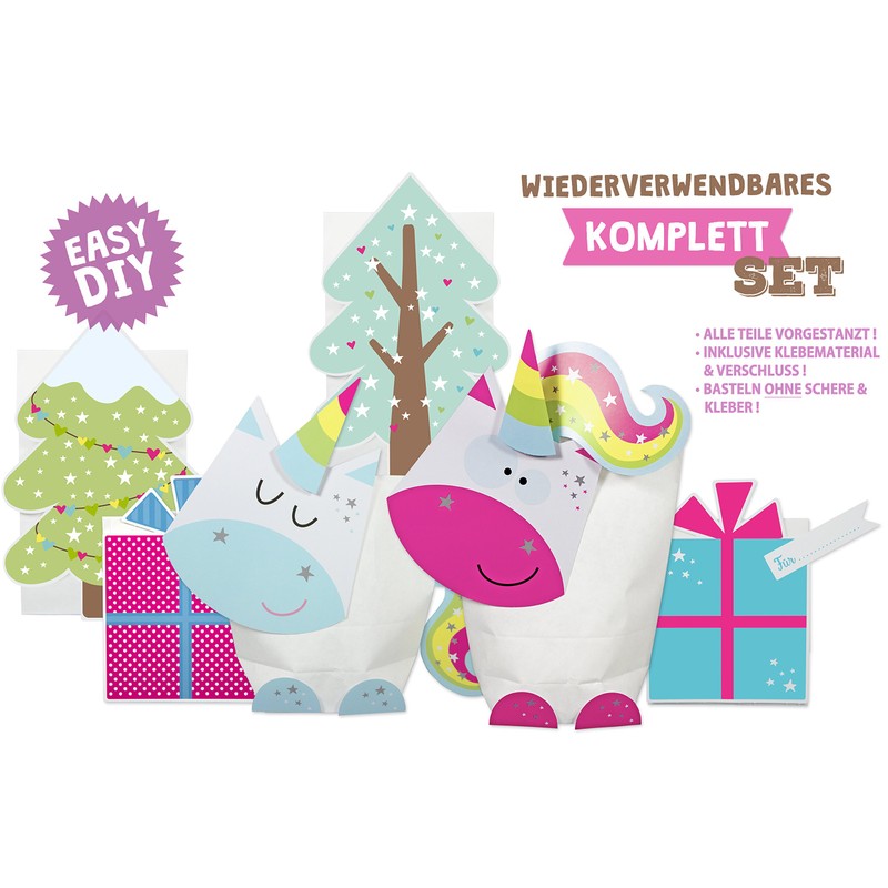 KuschelICH DIY Advent Calendar Unicorn for Filling & Crafts –