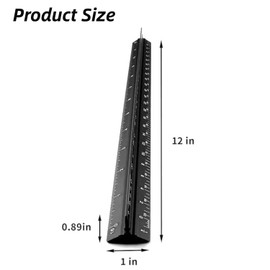Architectural Scale Ruler – 12-Inch Aluminum Triangular Drafting Ruler for Architects, Engineers, and Students – Laser-Etched Markings for Precision Measuring – Ideal for Architectural & Technical Dr