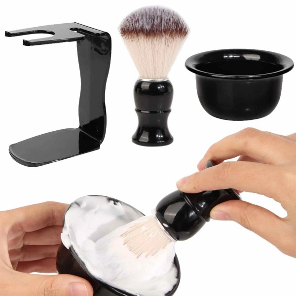 Unbranded Shaving Brush & Bowel With Stand Holder Set Kit,