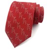 Secdtie Men's Xmas Ties Burgundy Red Cute White Elk Dress