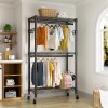 Heavy Duty Wardrobe Rack Storage Shelves Adjustable Rolling Closet Organizer