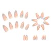 24PCS Short False Nails with Glue Stickers, Almond Full Cover