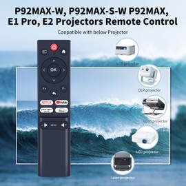 WDZP New Projector Remote Control Replacement for ZDSSY P92MAX-W, Salange P92MAX-S-W P92MAX, VIZONY E1 Pro, DBPOWER E2 Projectors