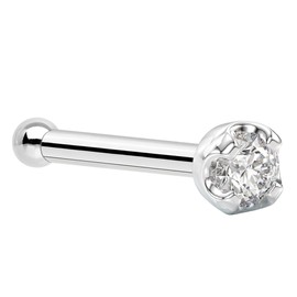 Body Candy Solid Platinum 1.5mm (0.015 cttw) Genuine Diamond Nose Stud Bone 18 Gauge 1/4"