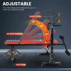 Foldable Weight Bench Adjustable w/Squat Barbell Rack and Removable Foot