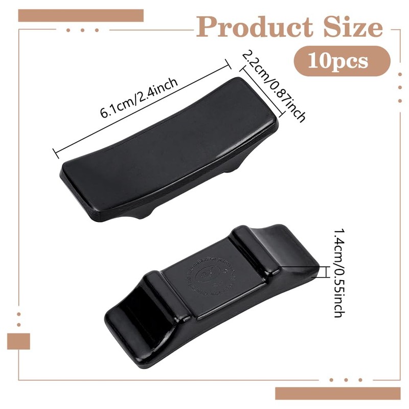 PLIGREAT 10 Pcs Black Chopsticks Rest Chinese Ceramic Chopsticks Holder