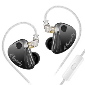 CCA Rhapsody in-Ear Monitor 4BA+2DD 6 Hybrid Drivers Earbuds with 4 Tuning Switches HiFi Bass Noise Isolation Earphones, Clarity Stereo Sound Headphone for Audio Engineer, Musician (MIC)