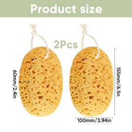 Body Bath Sponge for Adults - 2Pcs Large Natural Sea Sponge Bath Cleaning Exfoliating Body Sponges - Soft Deep Cleaning Bathroom Bathing Sponges for Sensitive Skin