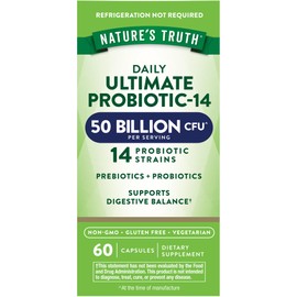Nature's Truth Probiótico 50 mil millones de UFC, 60 cápsulas para dos meses