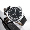Men’s Watches Black Leather Strap Quartz Analogue Wrist Watch Arabic