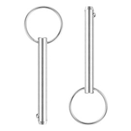 sourcing map 2Pcs 8mmx59mm Quick Release Pins, 316 Stainless Steel Marine Hardware for Marine Mountain Seat, Ship Outfitting, Shipbuilding, Silver