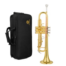 Aurosus bb trumpet 6331 brass b flat trumpet for beginners and intermediate players gold lacquer finish stainless steel valves phosphorus copper leadpipe hard case and accessories included