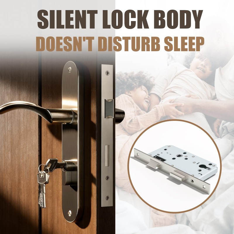 Bwintech Satin Nickel 7250 Mortice Lock Stainless Steel Euro Hole