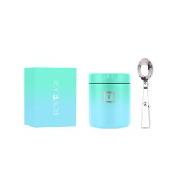 IRON °FLASK Jar for Hot Food & Soup - 16 Oz Insulated Food Jar with Foldable Spoon - Leak Proof, Stainless Steel, Storage, Canteen, Double Walled - 16 Oz - Blue Waves