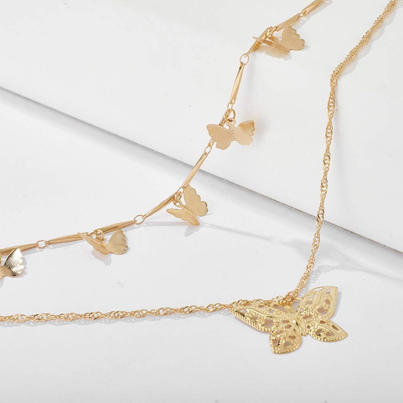fxmimior - Collar de mariposa para mujer con capa fina