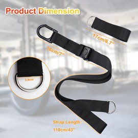 Adjustable Squat Bar Extension Straps – High - Strength Tear - Resistant Fitness Straps Compatible with Home Gym Cable Machines Ideal for Squats & Leg Workouts Secure Metal Buckles Easy Installation