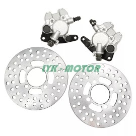 LYK Front Brake Calipers Pads & Brake Rotors for Yamaha Banshee 350 YFZ350 1990-2006